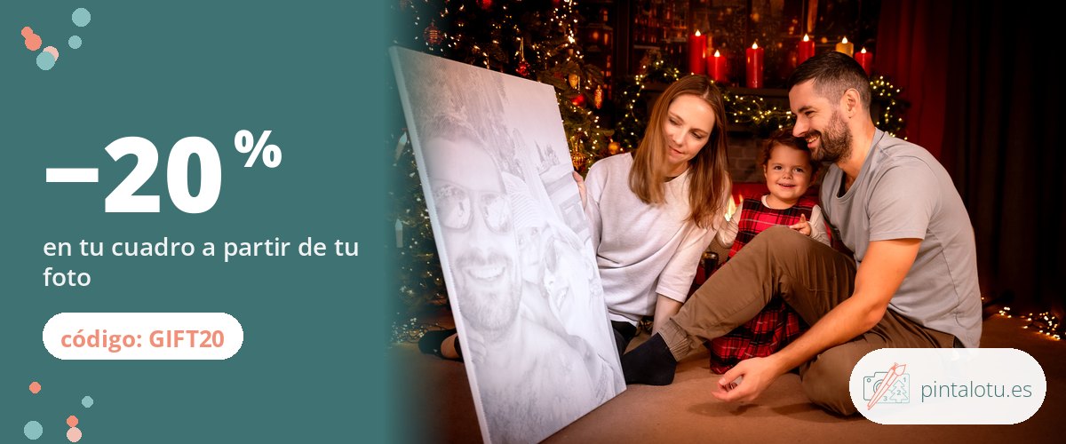 20 % de descuento en tu cuadro a partir de tu foto con el código GIFT20